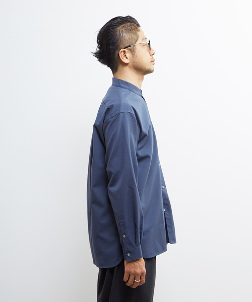 MEN'S MELROSE(メンズメルローズ)の「TWトロピカルスタンドカラーオーバーシャツ(シャツ/ブラウス・メンズ・ネイビー/カーキ/ライトグレー・2/4/3)」の7枚目の写真