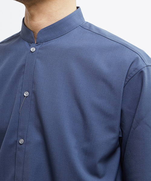 MEN'S MELROSE(メンズメルローズ)の「TWトロピカルスタンドカラーオーバーシャツ(シャツ/ブラウス・メンズ・ネイビー/カーキ/ライトグレー・2/4/3)」の8枚目の写真