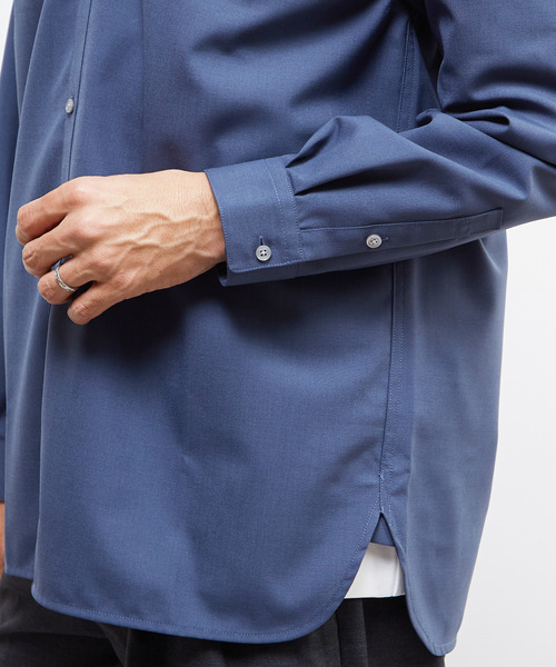 MEN'S MELROSE(メンズメルローズ)の「TWトロピカルスタンドカラーオーバーシャツ(シャツ/ブラウス・メンズ・ネイビー/カーキ/ライトグレー・2/4/3)」の9枚目の写真