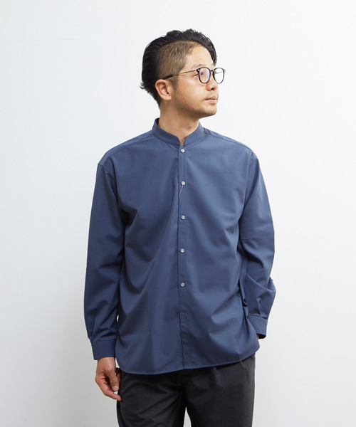 MEN'S MELROSE(メンズメルローズ)の「TWトロピカルスタンドカラーオーバーシャツ(シャツ/ブラウス・メンズ・ネイビー/カーキ/ライトグレー・2/4/3)」の21枚目の写真