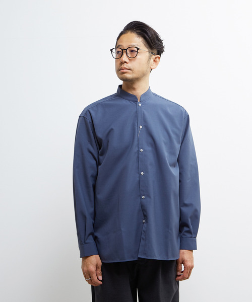 MEN'S MELROSE(メンズメルローズ)の「TWトロピカルスタンドカラーオーバーシャツ(シャツ/ブラウス・メンズ・ネイビー/カーキ/ライトグレー・2/4/3)」の22枚目の写真