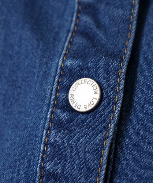 EGLANTINE(エグランティーヌ)の「EGLANTINE デニムティアードジャケット フレアスリーブ Gジャン(デニムジャケット・レディース・ブラック/ダークネイビー/インディゴブルー・40)」の5枚目の写真