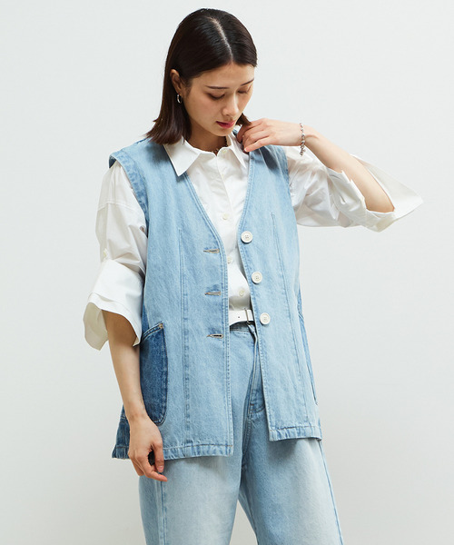 エディフィスデニムベスト EDIFICE WKED FAKE DENIM KNIT VEST ニットベスト - メルカリ