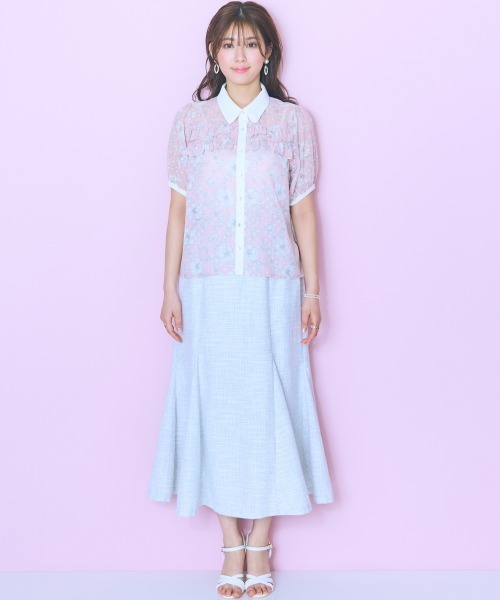 marun(マルン)の「<大きいサイズ>オリジナル柄配色ブラウス marun(シャツ/ブラウス・レディース・ネイビー系/ピンク系・L/5L/4L/3L/LL)」の13枚目の写真