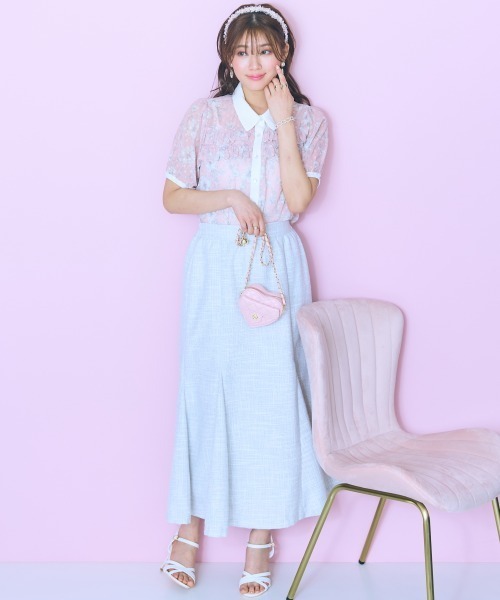 marun(マルン)の「<大きいサイズ>オリジナル柄配色ブラウス marun(シャツ/ブラウス・レディース・ネイビー系/ピンク系・L/5L/4L/3L/LL)」の16枚目の写真