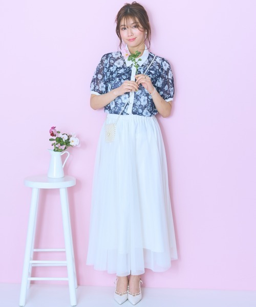 marun(マルン)の「<大きいサイズ>オリジナル柄配色ブラウス marun(シャツ/ブラウス・レディース・ネイビー系/ピンク系・L/5L/4L/3L/LL)」の20枚目の写真