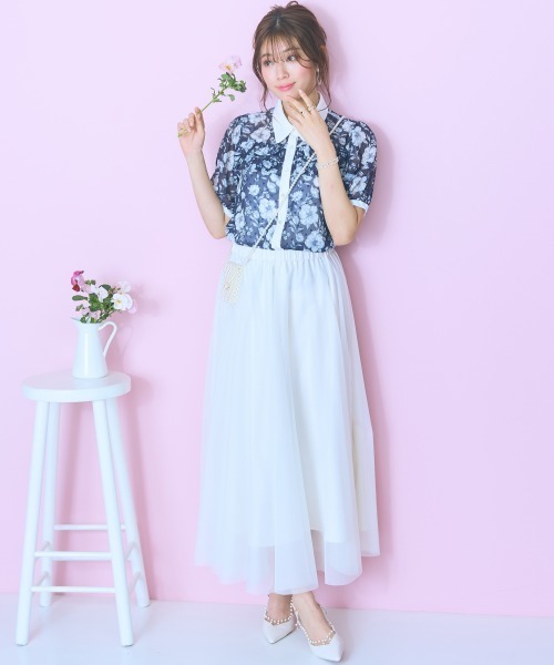 marun(マルン)の「<大きいサイズ>オリジナル柄配色ブラウス marun(シャツ/ブラウス・レディース・ネイビー系/ピンク系・L/5L/4L/3L/LL)」の22枚目の写真