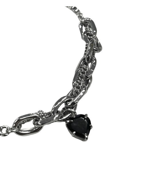 XU(エックスユー)の「【Never mind the XU】heart drop chain bracelet / 【ネバーマインド ザ エックスユー】ハートドロップチェーンブレスレットシルバーブレスレット(ブレスレット・メンズ・シルバー・ONE SIZE)」の9枚目の写真