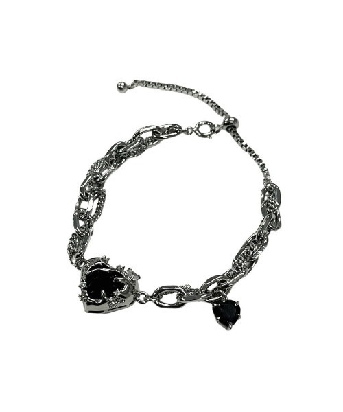 XU(エックスユー)の「【Never mind the XU】heart drop chain bracelet / 【ネバーマインド ザ エックスユー】ハートドロップチェーンブレスレットシルバーブレスレット(ブレスレット・メンズ・シルバー・ONE SIZE)」の8枚目の写真