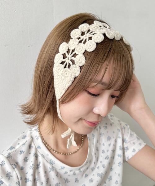 Muhlbauerクロシェヘアーバンド Muhlbauer Jade Hair Band in Tangerine – No.6 Store