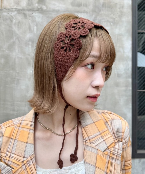 セール】クロシェ編みフラワーヘッドバンド（ヘアバンド）｜SOLLON