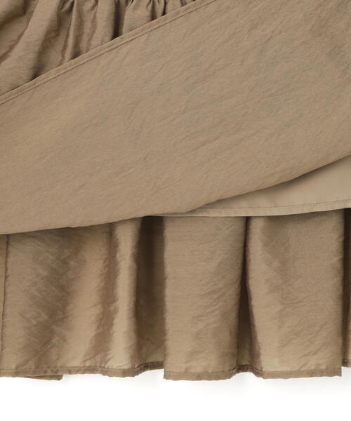 NATURAL BEAUTY BASIC（ナチュラルビューティーベーシック）の「◇シャーリングブラウス＆スカート（ワンピース・レディース・ブラウン/ベージュ・P/S/MEDIUM）」の10枚目の写真