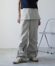 スカート付きワイドシルエットパンツ