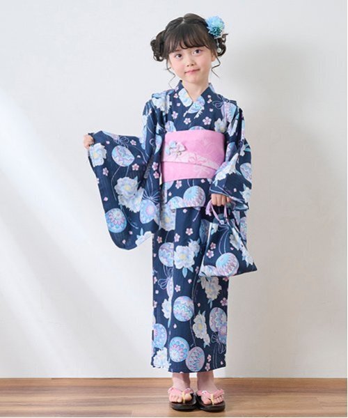 新品 メゾピアノ 浴衣 120cm 花柄 薄紫色 セール】手毬フラワー柄 浴衣（浴衣）｜mezzo piano（メゾピアノ
