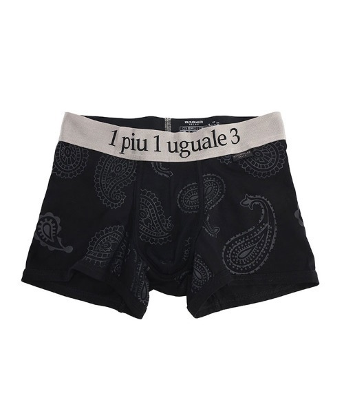 1piu1uguale3 RELAX(ウノピュウノウグァーレトレリラックス)の「1PIU1UGUALE3 RELAX (ウノ ピュ ウノ ウグァーレ トレ リラックス) ペイズリーロゴボクサーパンツ(ボクサーパンツ・メンズ・ブラック/レッド・M/L)」の1枚目の写真