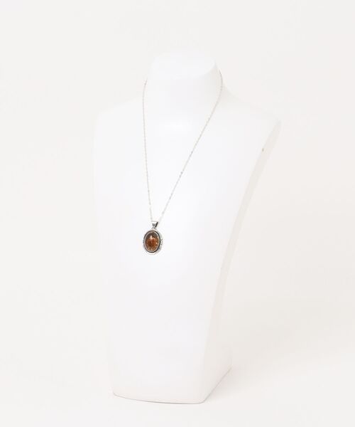 Indian Jewelry（インディアンジュエリー）の「THEATER シアターセレクト オーバルデザインアンバーアズキチェーンネックレス 45cm Made in USA（ネックレス・メンズ・シルバー・FREE）」の6枚目の写真