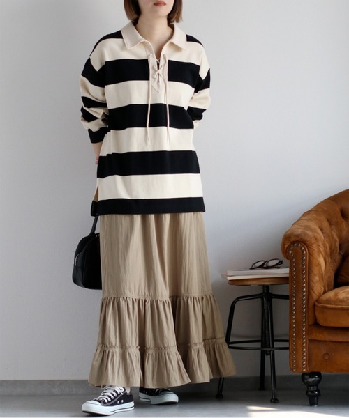 cepo(セポ)の「レースアップラガーTee(Tシャツ/カットソー・レディース・ブラック系その他/グリーン系その他・M)」の15枚目の写真