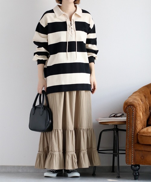 cepo(セポ)の「レースアップラガーTee(Tシャツ/カットソー・レディース・ブラック系その他/グリーン系その他・M)」の11枚目の写真