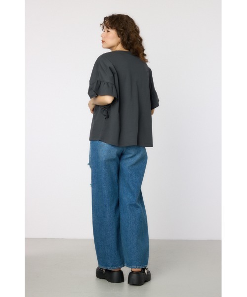 RODEO CROWNS WIDE BOWL（ロデオクラウンズワイドボウル）の「フリルスリーブトップス（シャツ/ブラウス・レディース・クリアレッド/グレー×ホワイト/ブルー/チャコールグレー・FREE）」の15枚目の写真