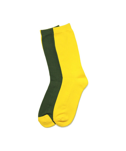 WHO'S WHO gallery（フーズフーギャラリー）の「【LIXTICK/リックスティック】 TWO FACE SOX(2)2PACK（ソックス/靴下・メンズ・イエロー・FREE）」の2枚目の写真