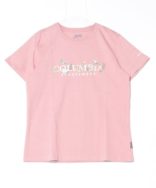 Columbia（コロンビア）の「【別注】コロンビア  バウンドレスビューティーロゴショートスリーブTシャツ 限定コラボ（Tシャツ/カットソー・レディース・ホワイト/ピンク・S/M/L/XL）」の2枚目の写真