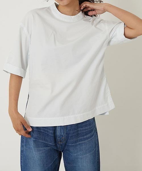 HOLLYWOOD RANCH MARKET（ハリウッドランチマーケット）の「フィールソーグッド スタンドカラー スリットトップ ウイメンズ（Tシャツ/カットソー・レディース・ブラック/ホワイト/ピンク/グリーン/ブルー/ベージュ・ONE SIZE）」の22枚目の写真