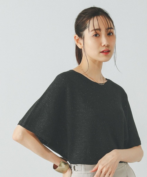 GLOBAL WORK(グローバルワーク)の「スッキレイさらさらドルマン/288068(ニット/セーター・レディース・ブラック系その他/ブルー系その他3/テラコッタ/ベージュ系その他/ダークグレー/ブラウン系その他・MEDIUM/LARGE)」の2枚目の写真