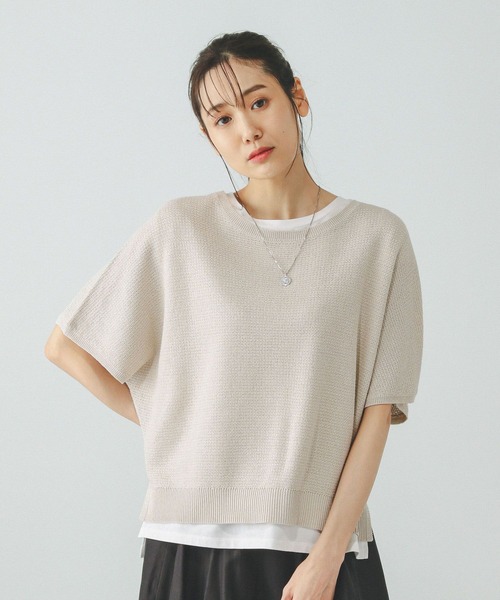 GLOBAL WORK(グローバルワーク)の「スッキレイさらさらドルマン/288068(ニット/セーター・レディース・ブラック系その他/ブルー系その他3/テラコッタ/ベージュ系その他/ダークグレー/ブラウン系その他・MEDIUM/LARGE)」の6枚目の写真