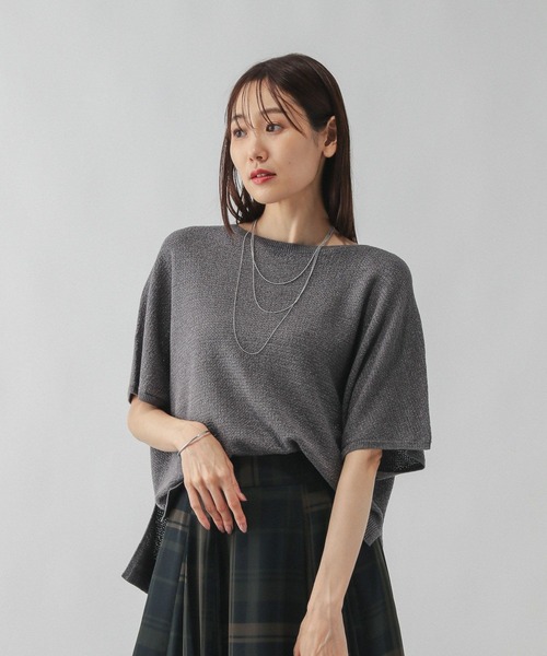 GLOBAL WORK(グローバルワーク)の「スッキレイさらさらドルマン/288068(ニット/セーター・レディース・ブラック系その他/ブルー系その他3/テラコッタ/ベージュ系その他/ダークグレー/ブラウン系その他・MEDIUM/LARGE)」の3枚目の写真