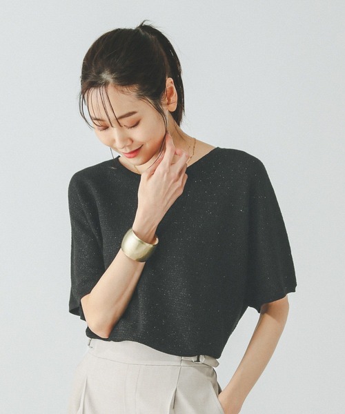 GLOBAL WORK(グローバルワーク)の「スッキレイさらさらドルマン/288068(ニット/セーター・レディース・ブラック系その他/ブルー系その他3/テラコッタ/ベージュ系その他/ダークグレー/ブラウン系その他・MEDIUM/LARGE)」の9枚目の写真