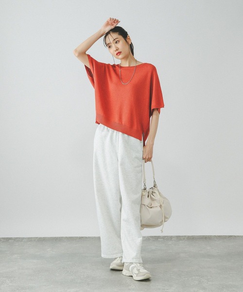 GLOBAL WORK(グローバルワーク)の「スッキレイさらさらドルマン/288068(ニット/セーター・レディース・ブラック系その他/ブルー系その他3/テラコッタ/ベージュ系その他/ダークグレー/ブラウン系その他・MEDIUM/LARGE)」の11枚目の写真