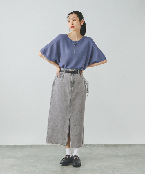 GLOBAL WORK(グローバルワーク)の「スッキレイさらさらドルマン/288068(ニット/セーター・レディース・ブラック系その他/ブルー系その他3/テラコッタ/ベージュ系その他/ダークグレー/ブラウン系その他・MEDIUM/LARGE)」の19枚目の写真