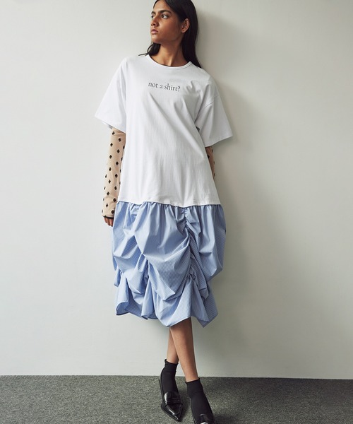 SORIN(ソリン )の「NOT A SHIRT Docking Dress(ワンピース・レディース・ブラック/ホワイト/グレー・38)」の2枚目の写真