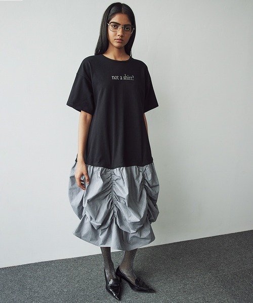 SORIN(ソリン )の「NOT A SHIRT Docking Dress(ワンピース・レディース・ブラック/ホワイト/グレー・38)」の1枚目の写真