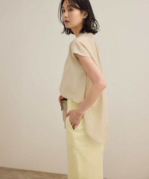 ROPE'(ロペ)の「【洗える】キュプラシルク フレンチスリーブブラウス(シャツ/ブラウス・レディース・ネイビー/ホワイト/ベージュ/ピンク系その他2・FREE)」の21枚目の写真