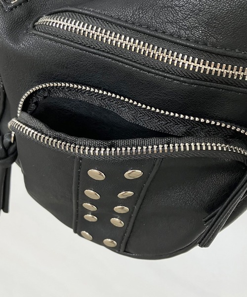 セール】スタッズダブルジップショルダーバッグ（ショルダー