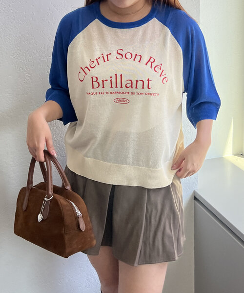 Another Branch olive des olive（アナザーブランチオリーブデオリーブ）の「【大人カジュアルにも】【品のある透け感】シアロゴアソートプルオーバー（Tシャツ/カットソー・レディース・ブルー/グリーン/ネイビー/イエロー系その他/ピンク系その他/ブルー系その他・FREE）」の7枚目の写真