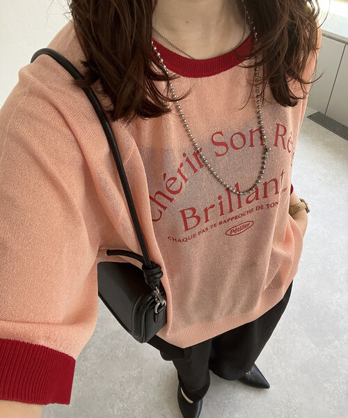 Another Branch olive des olive（アナザーブランチオリーブデオリーブ）の「【大人カジュアルにも】【品のある透け感】シアロゴアソートプルオーバー（Tシャツ/カットソー・レディース・ブルー/グリーン/ネイビー/イエロー系その他/ピンク系その他/ブルー系その他・FREE）」の12枚目の写真