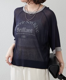 Another Branch olive des olive | 【大人カジュアルにも】【品のある透け感】シアロゴアソートプルオーバー(Tシャツ/カットソー)