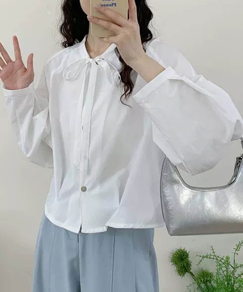 BANICO(バニコ)の「リボン付きバルーンスリーブシャツ(シャツ/ブラウス・レディース・ホワイト・FREE)」の8枚目の写真