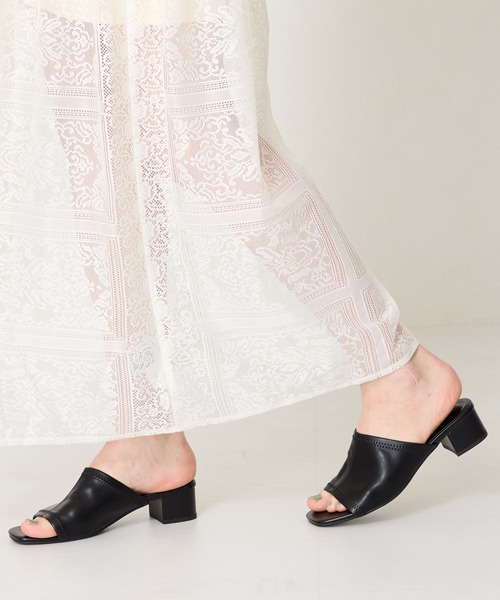 ORiental TRaffic(オリエンタルトラフィック)の「ストレッチミュールサンダル/55205 ヒール ミュールサンダル ベーシック(サンダル・レディース・ブラウン/ブラック/アイボリー・LL/L/M/S/SS/3L)」の19枚目の写真