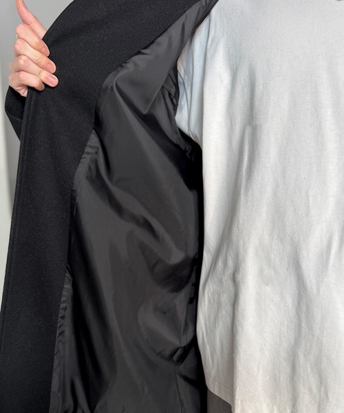 セール】魅せ方、自由自在。襟2way比翼仕立てニットメルトンスタンド