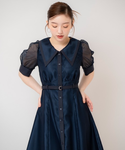 REDYAZEL（レディアゼル）の「ビッグカラースクエアレースワンピース（ワンピース・レディース・ネイビー/オフホワイト/ベージュ・FREE）」の20枚目の写真