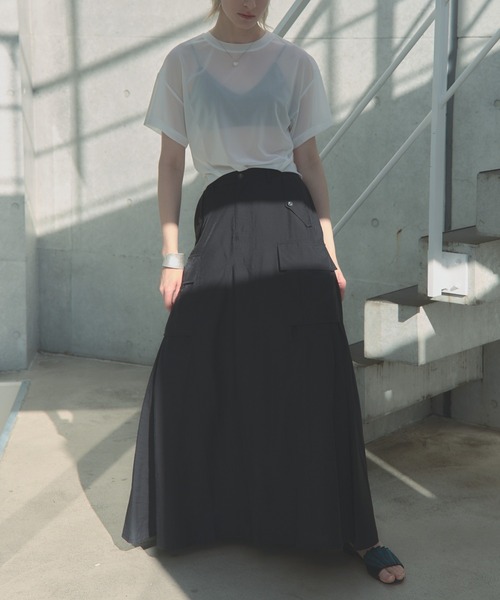 Muel Chic（ミュエルシック）の「Rozel sheer skirt ローゼルシアースカート（スカート・レディース・ブラック/グレー系/ベージュ・FREE）」の15枚目の写真