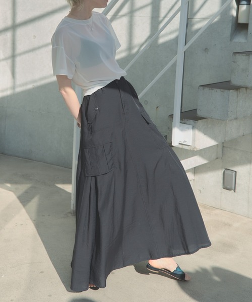 Muel Chic（ミュエルシック）の「Rozel sheer skirt ローゼルシアースカート（スカート・レディース・ブラック/グレー系/ベージュ・FREE）」の18枚目の写真