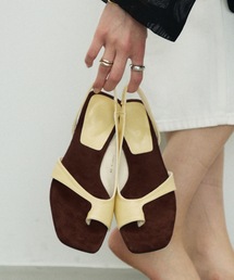 Lutim by u(`oC[)Patent thong heel sandals/peggOq[T_(T_)