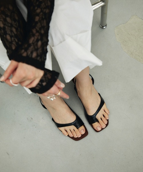 Lutim by u（ルチバイユー）の「Patent thong heel sandals/パテントトングヒールサンダル（サンダル・レディース・クリーム/ホワイト/ブラック・37/39）」の13枚目の写真