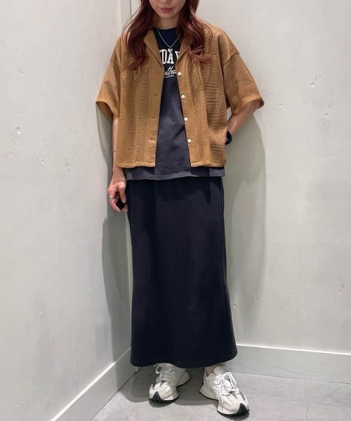 AURALEE メッシュ リネン シャツ ブラウン AURALEE メッシュ リネン シャツ ブラウン