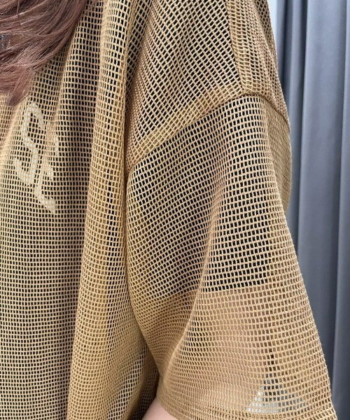 Right-on（ライトオン）の「【HONEYSUCKLE ROSE】メッシュ開襟シャツ（シャツ/ブラウス・レディース・ブラウン/ブラック/オフホワイト・L/M）」の12枚目の写真