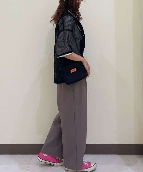 Right-on（ライトオン）の「【HONEYSUCKLE ROSE】メッシュ開襟シャツ（シャツ/ブラウス・レディース・ブラウン/ブラック/オフホワイト・L/M）」の8枚目の写真